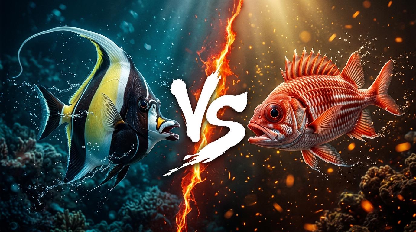 moorish-idol-vs-squirrelfish comparison image on AnimalDex