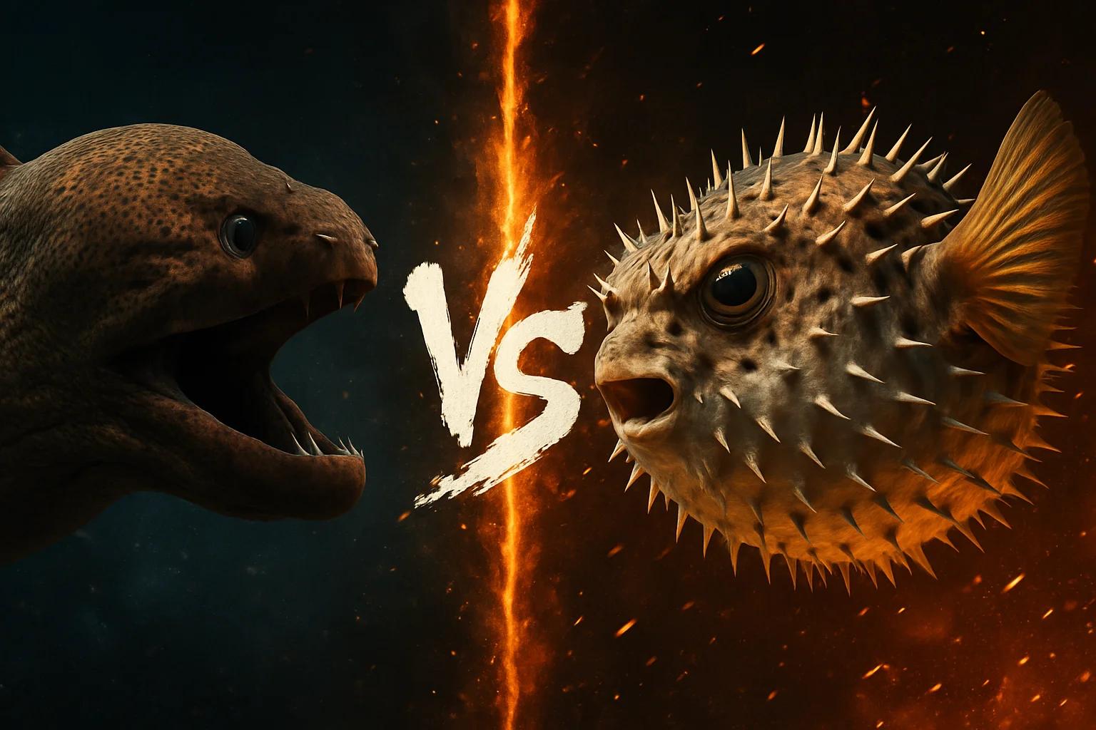 moray-eel-vs-porcupinefish comparison image on AnimalDex