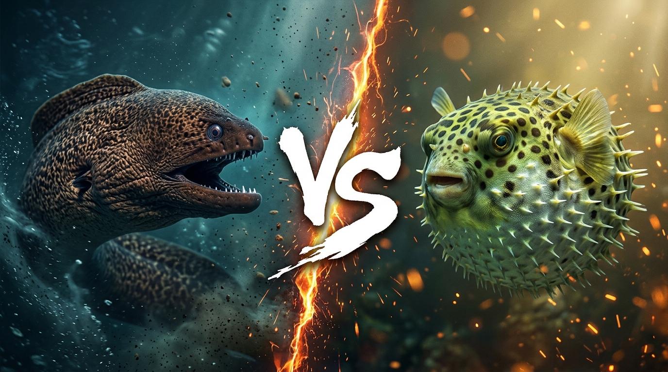 moray-eel-vs-pufferfish comparison image on AnimalDex