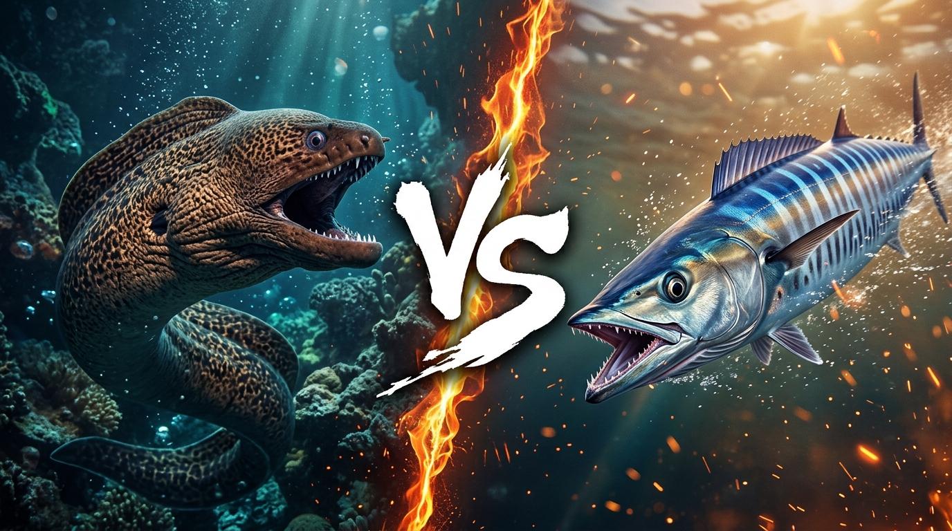moray-eel-vs-wahoo comparison image on AnimalDex
