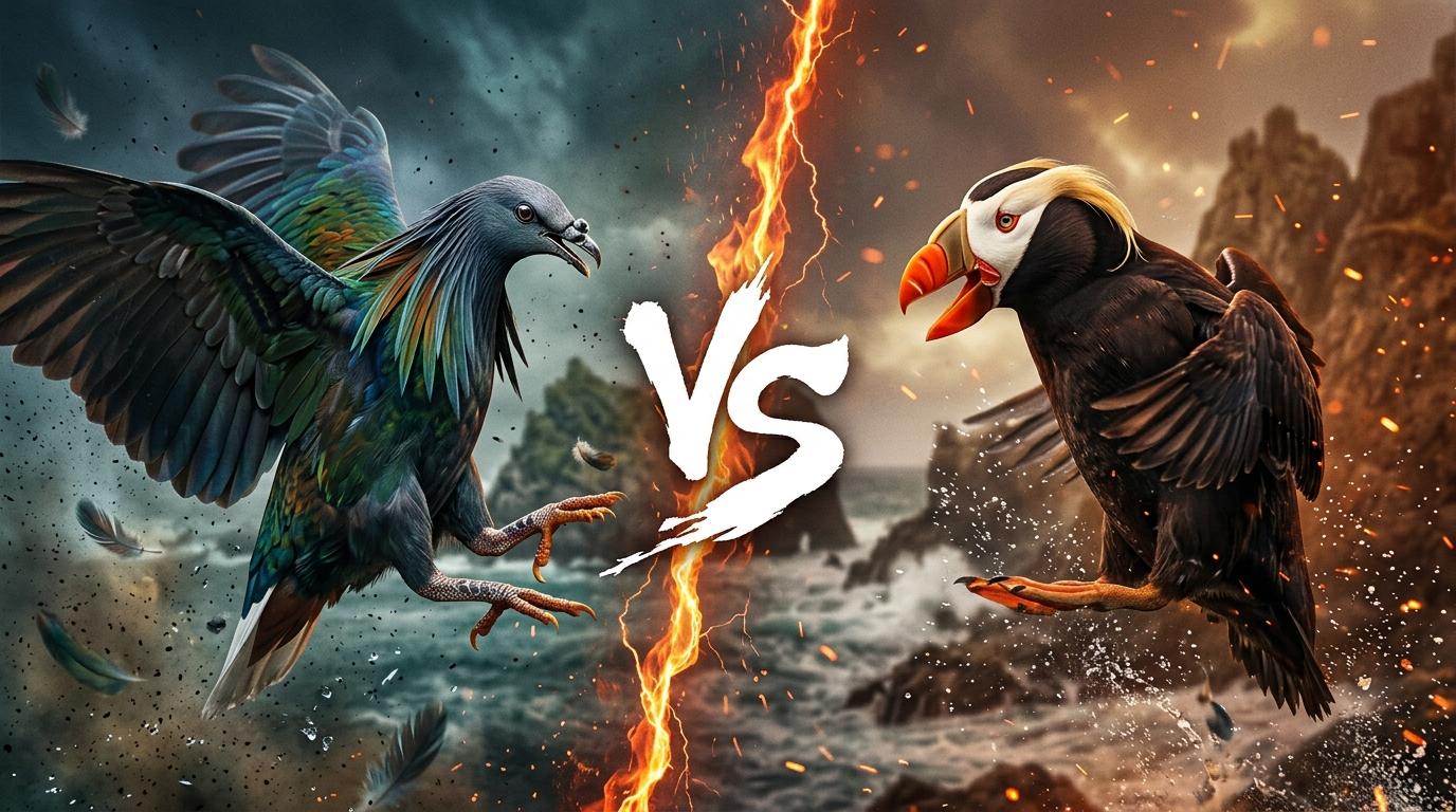 nicobar-pigeon-vs-tufted-puffin comparison image on AnimalDex