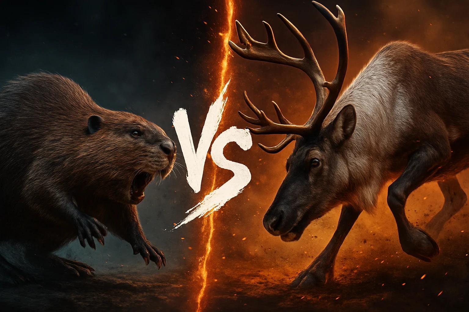 north-american-beaver-vs-reindeer comparison image on AnimalDex