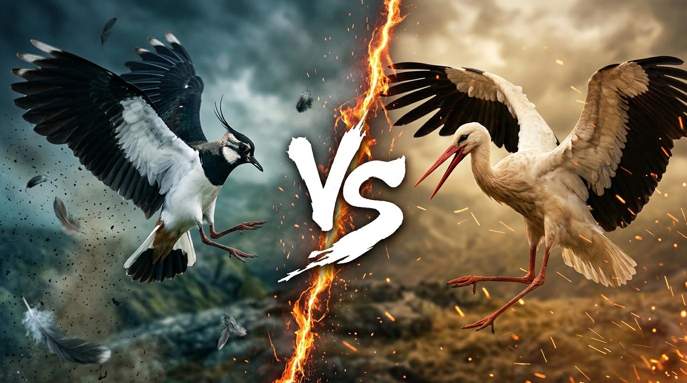 northern-lapwing-vs-white-stork comparison image on AnimalDex