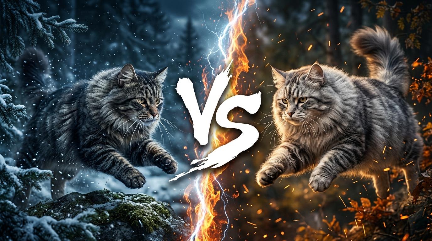 norwegian-forest-cat-vs-siberian-cat comparison image on AnimalDex