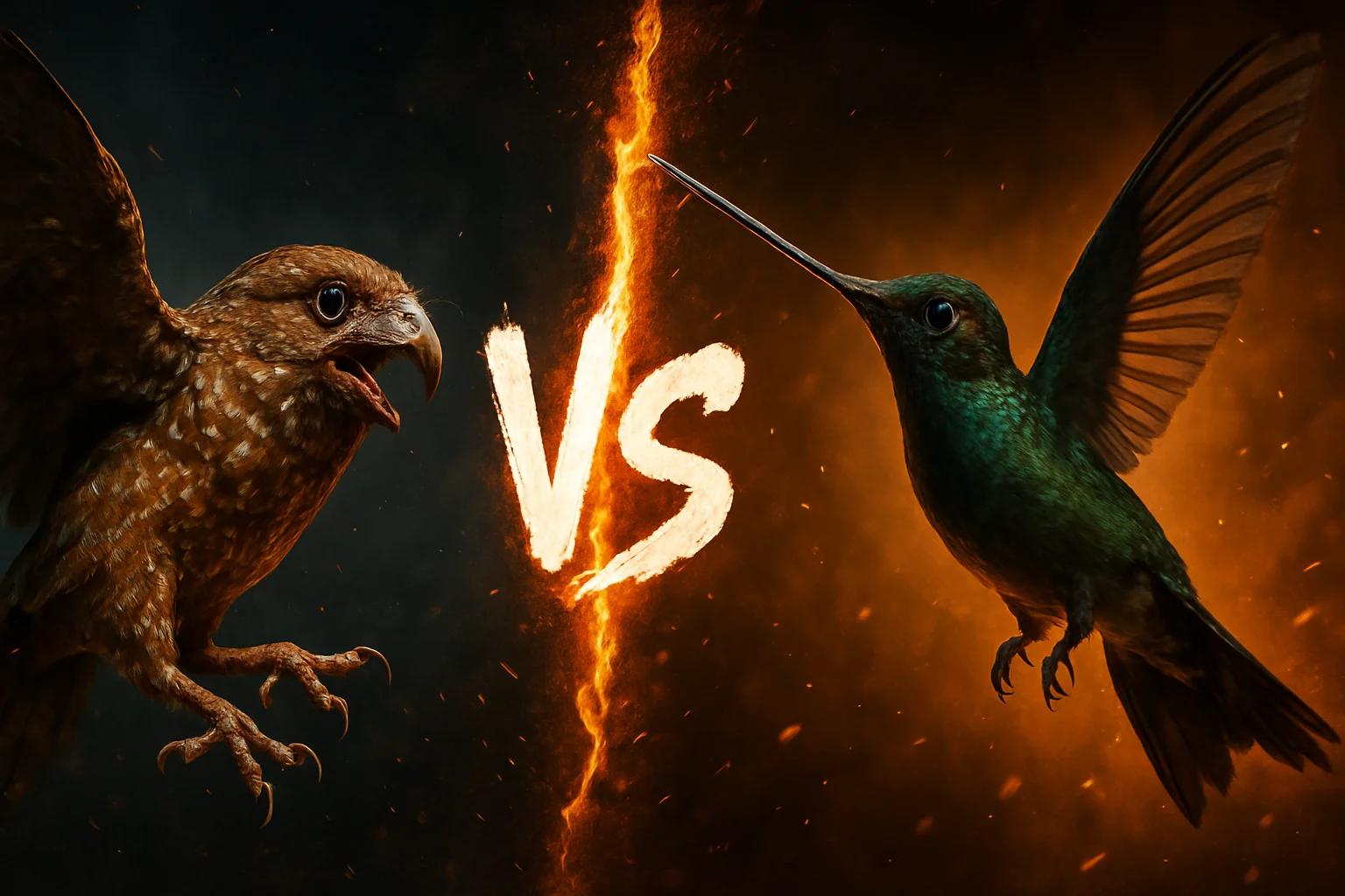 oilbird-vs-sword-billed-hummingbird comparison image on AnimalDex