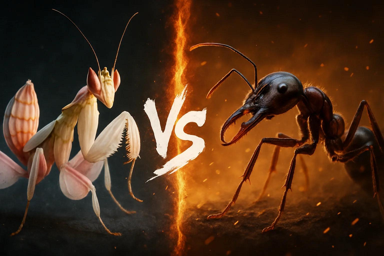 orchid-mantis-vs-trap-jaw-ant comparison image on AnimalDex
