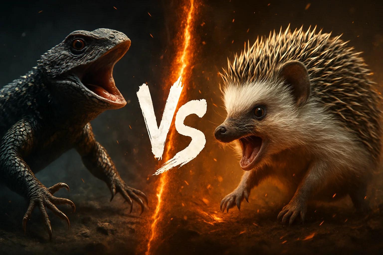 pacific-blue-bellied-lizard-vs-african-pygmy-hedgehog comparison image on AnimalDex