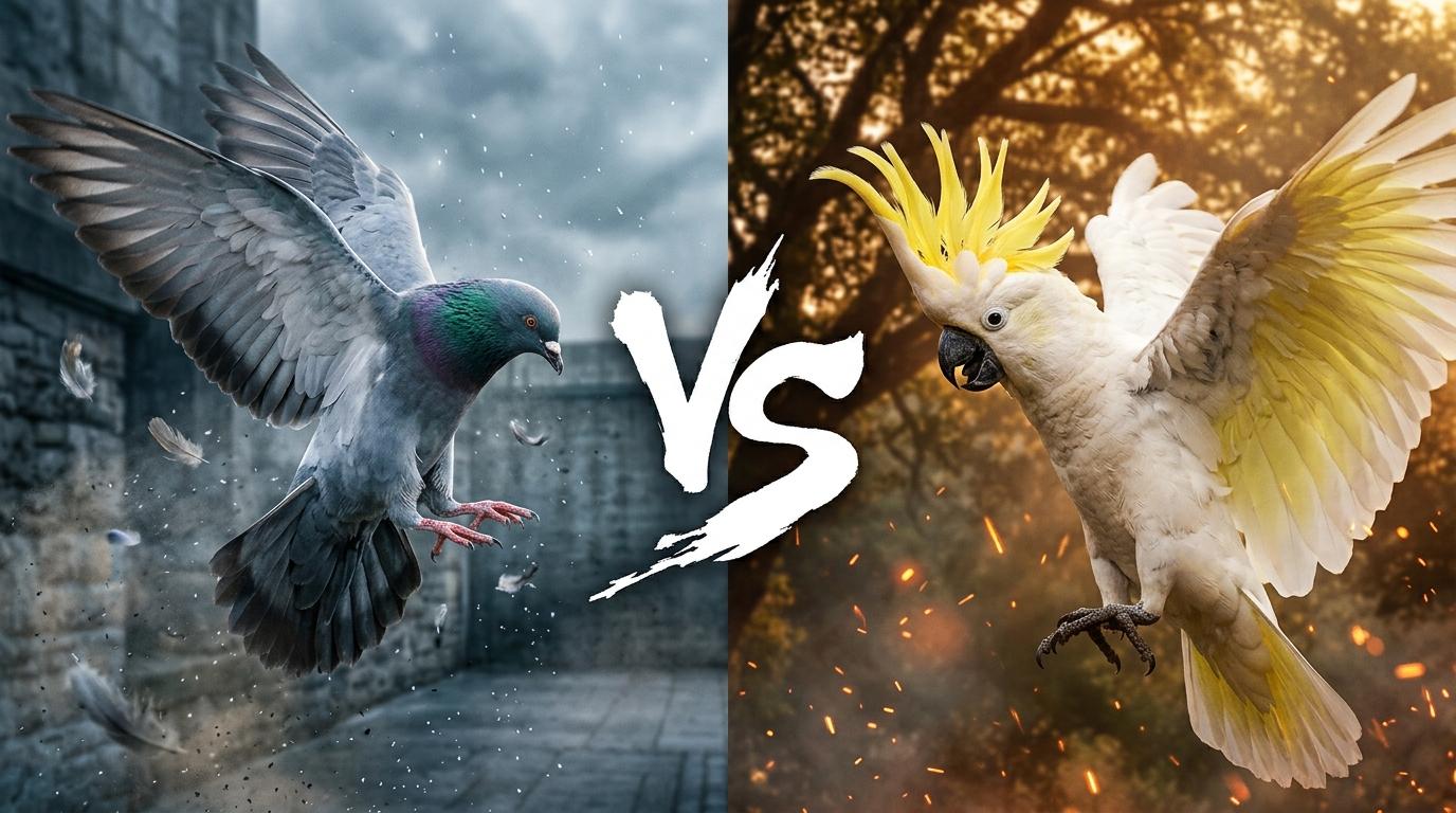 pigeon-vs-sulphur-crested-cockatoo comparison image on AnimalDex