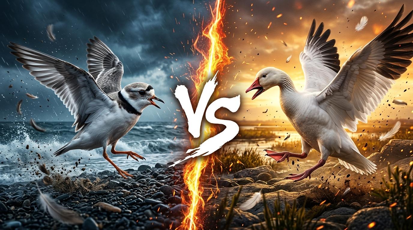 piping-plover-vs-snow-goose comparison image on AnimalDex