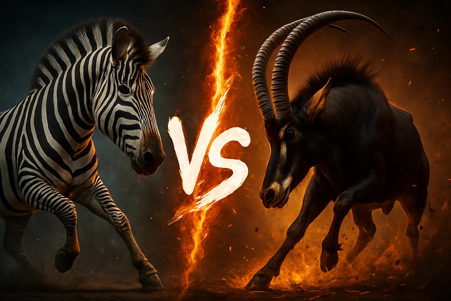 plains-zebra-vs-sable-antelope comparison image on AnimalDex