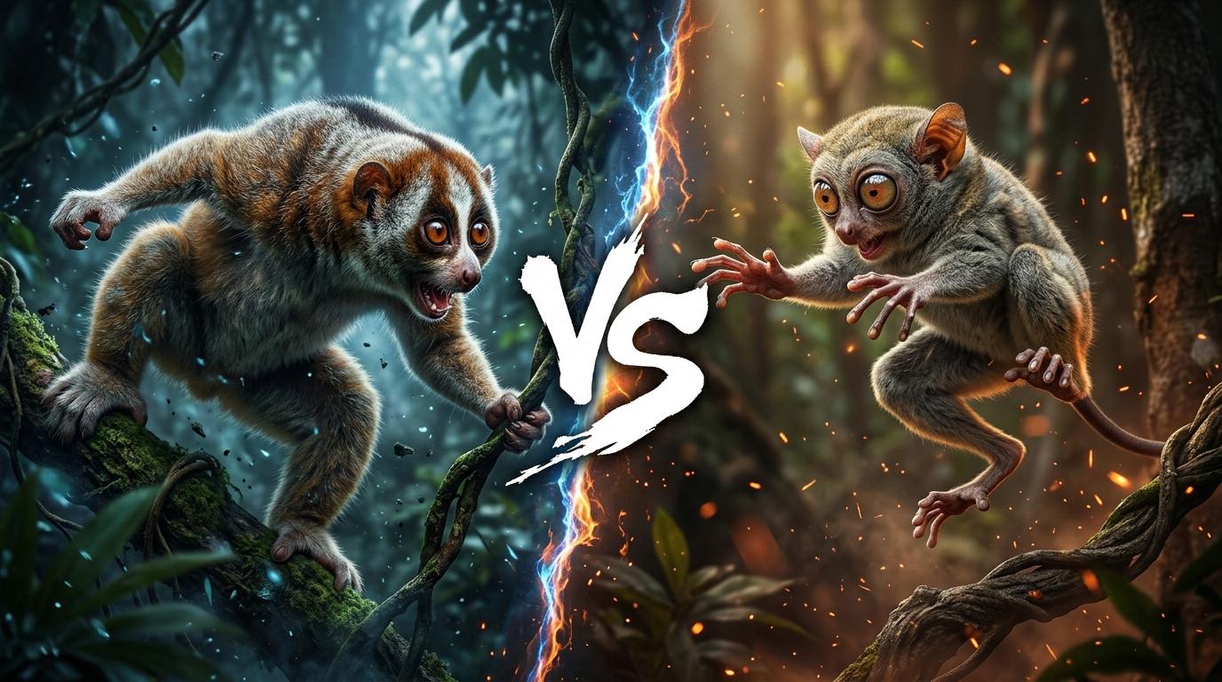 pygmy-slow-loris-vs-spectral-tarsier comparison image on AnimalDex