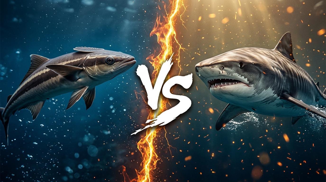 remora-vs-tiger-shark comparison image on AnimalDex