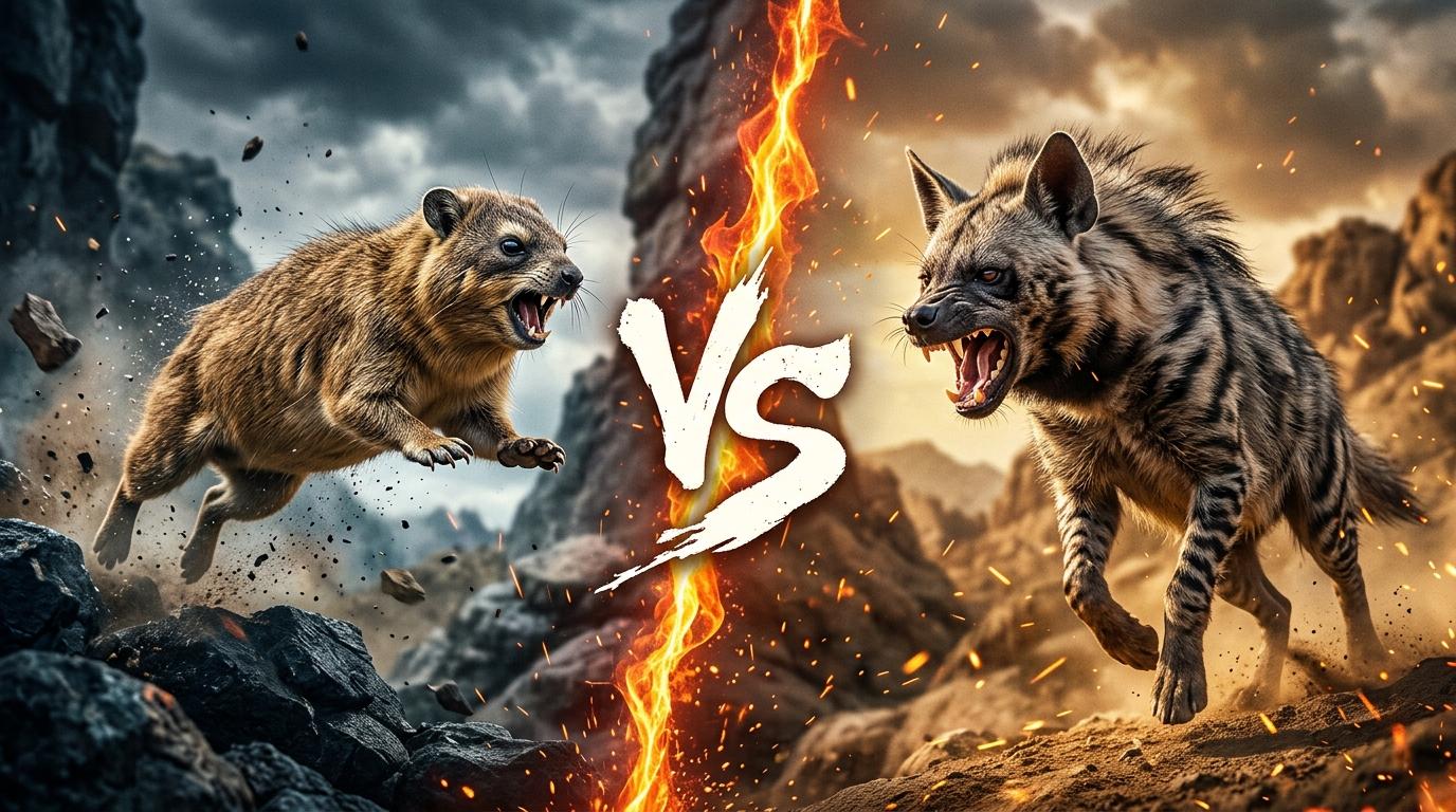 rock-hyrax-vs-striped-hyena comparison image on AnimalDex