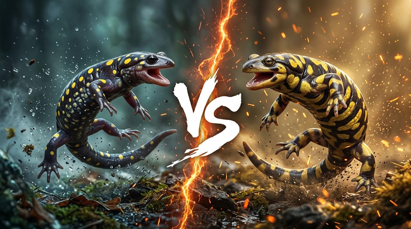 spotted-salamander-vs-tiger-salamander comparison image on AnimalDex