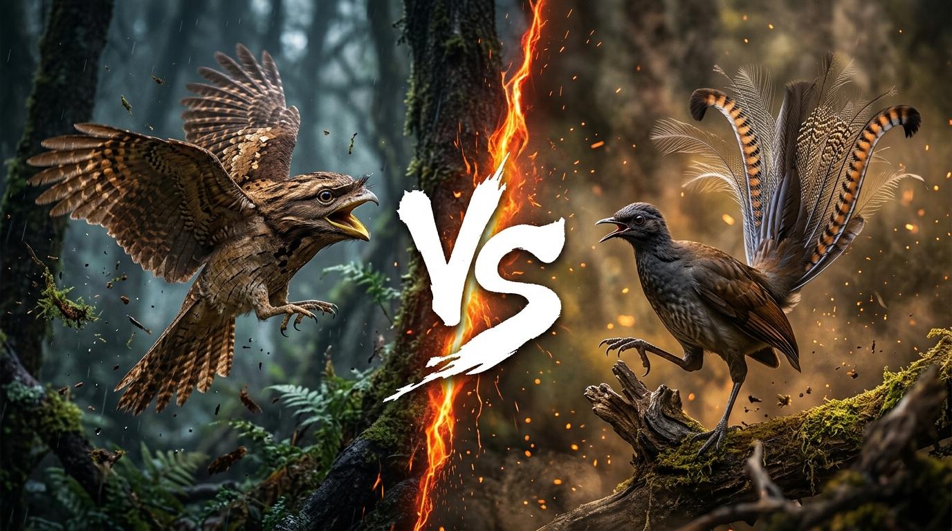 sri-lanka-frogmouth-vs-superb-lyrebird comparison image on AnimalDex