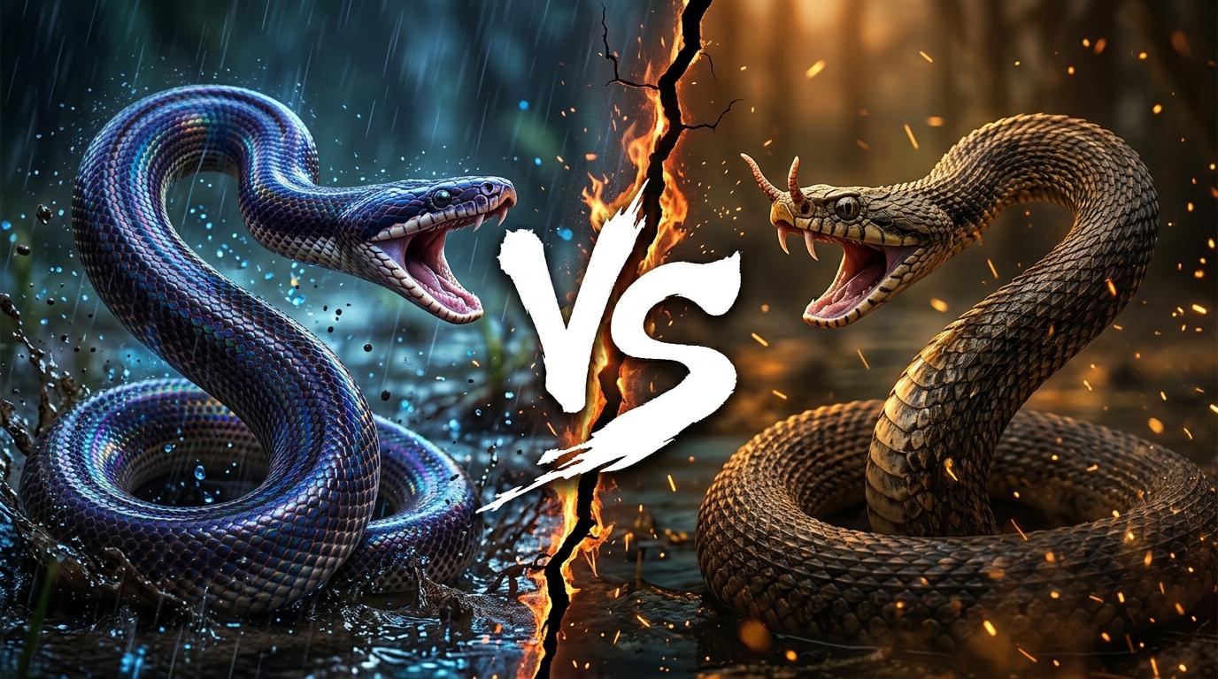 sunbeam-snake-vs-tentacled-snake comparison image on AnimalDex