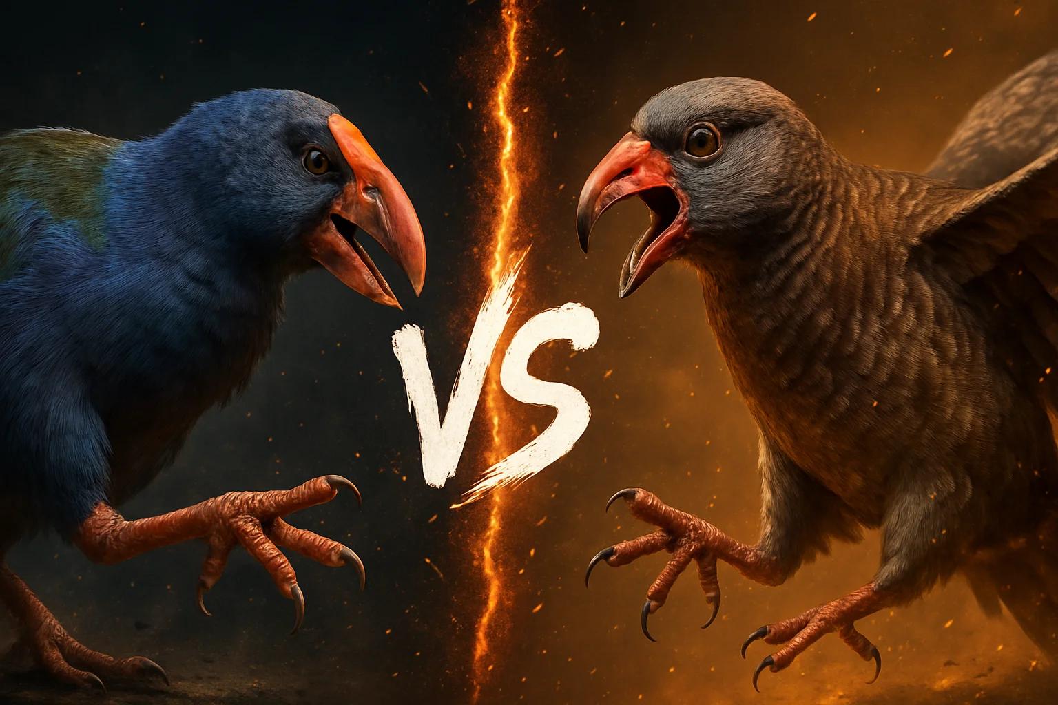 takahe-vs-tooth-billed-pigeon comparison image on AnimalDex