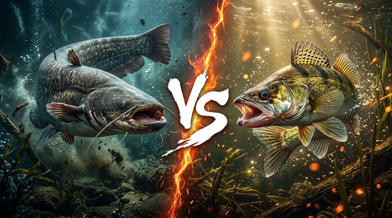 wels-catfish-vs-zander comparison image on AnimalDex