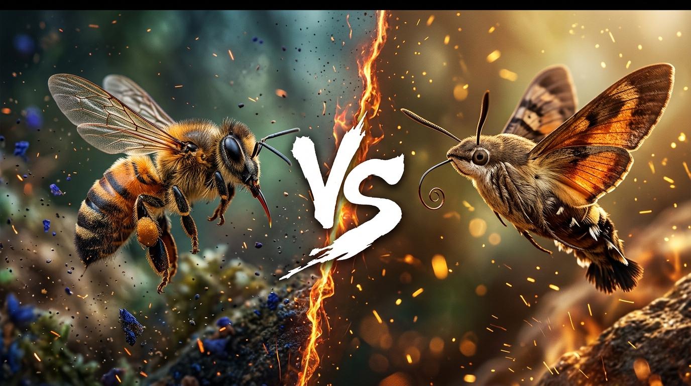 western-honey-bee-vs-hummingbird-hawk-moth comparison image on AnimalDex