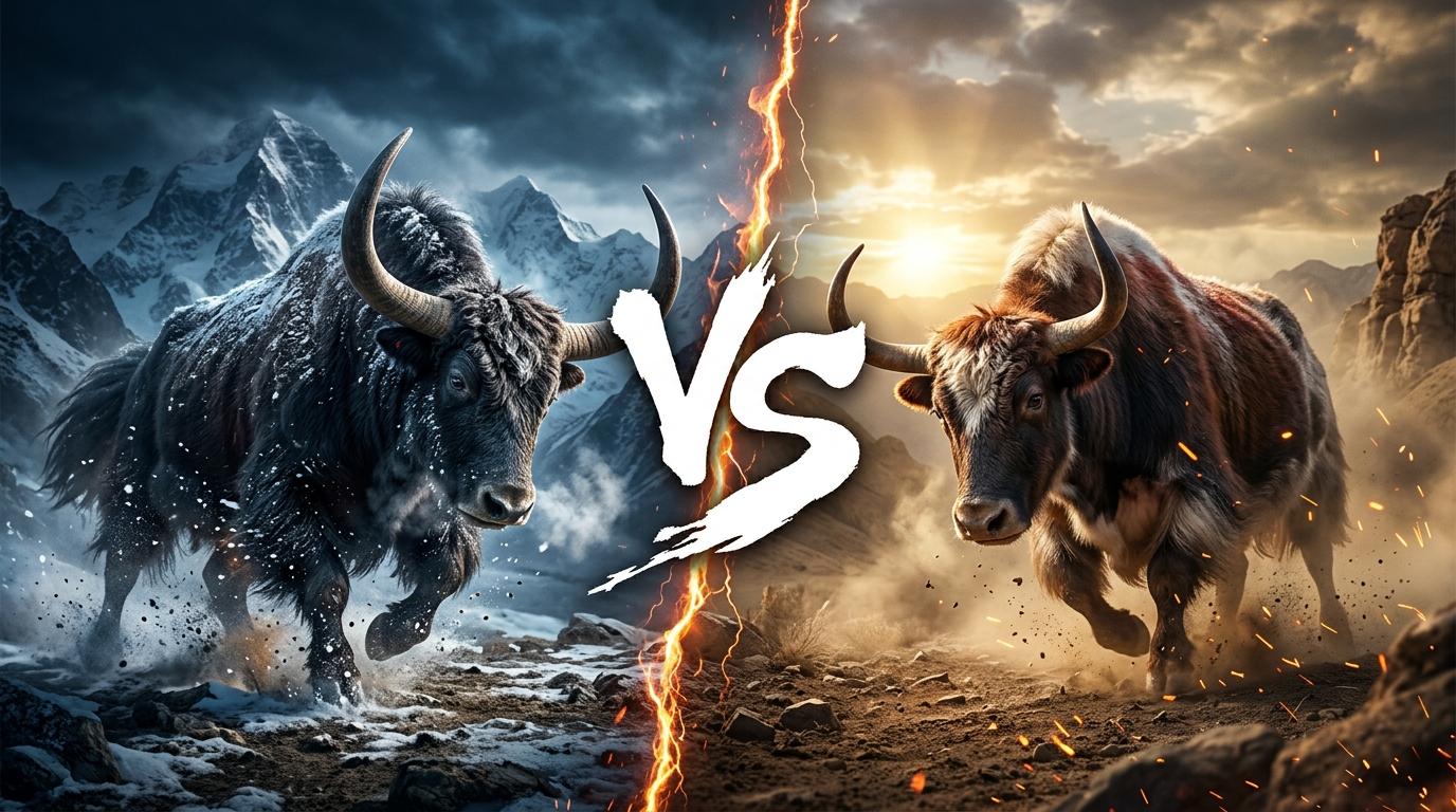 wild-yak-vs-yak comparison image on AnimalDex