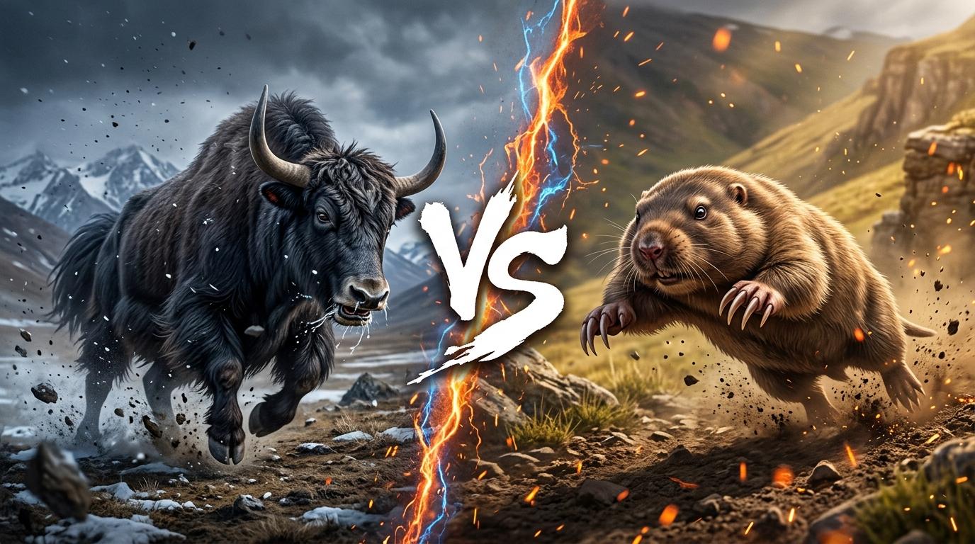 wild-yak-vs-zokor comparison image on AnimalDex