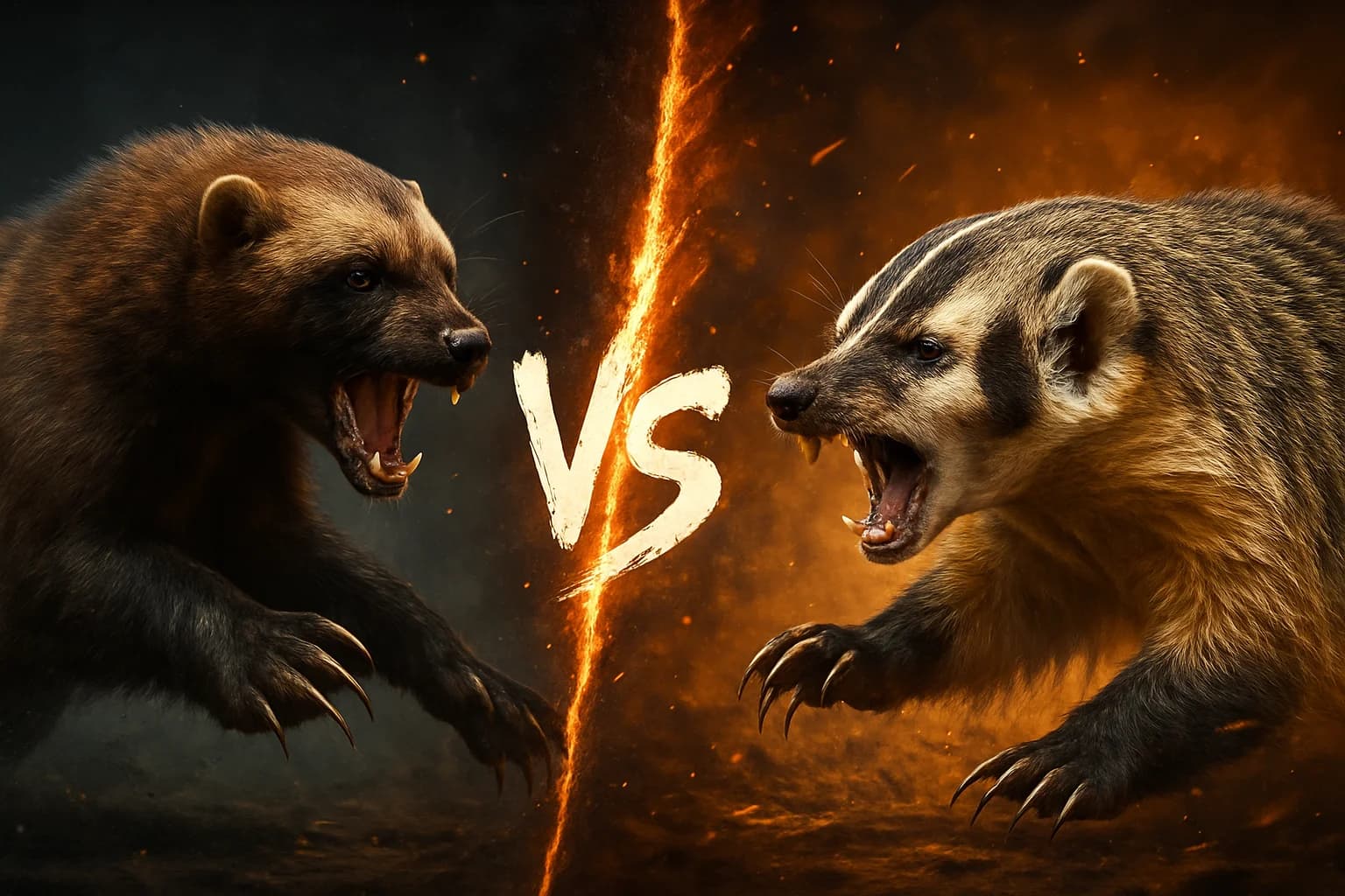 wolverine-vs-american-badger comparison image on AnimalDex