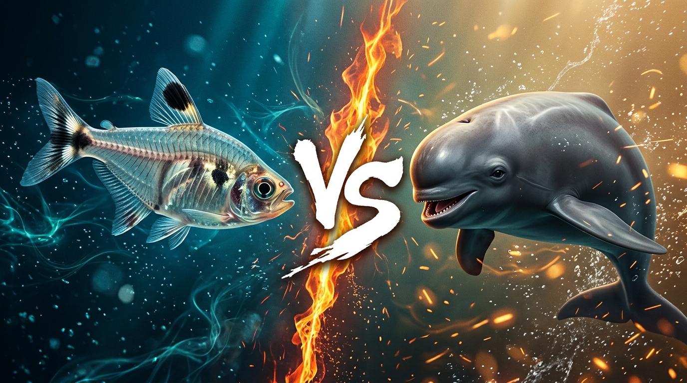 x-ray-tetra-vs-yangtze-finless-porpoise comparison image on AnimalDex
