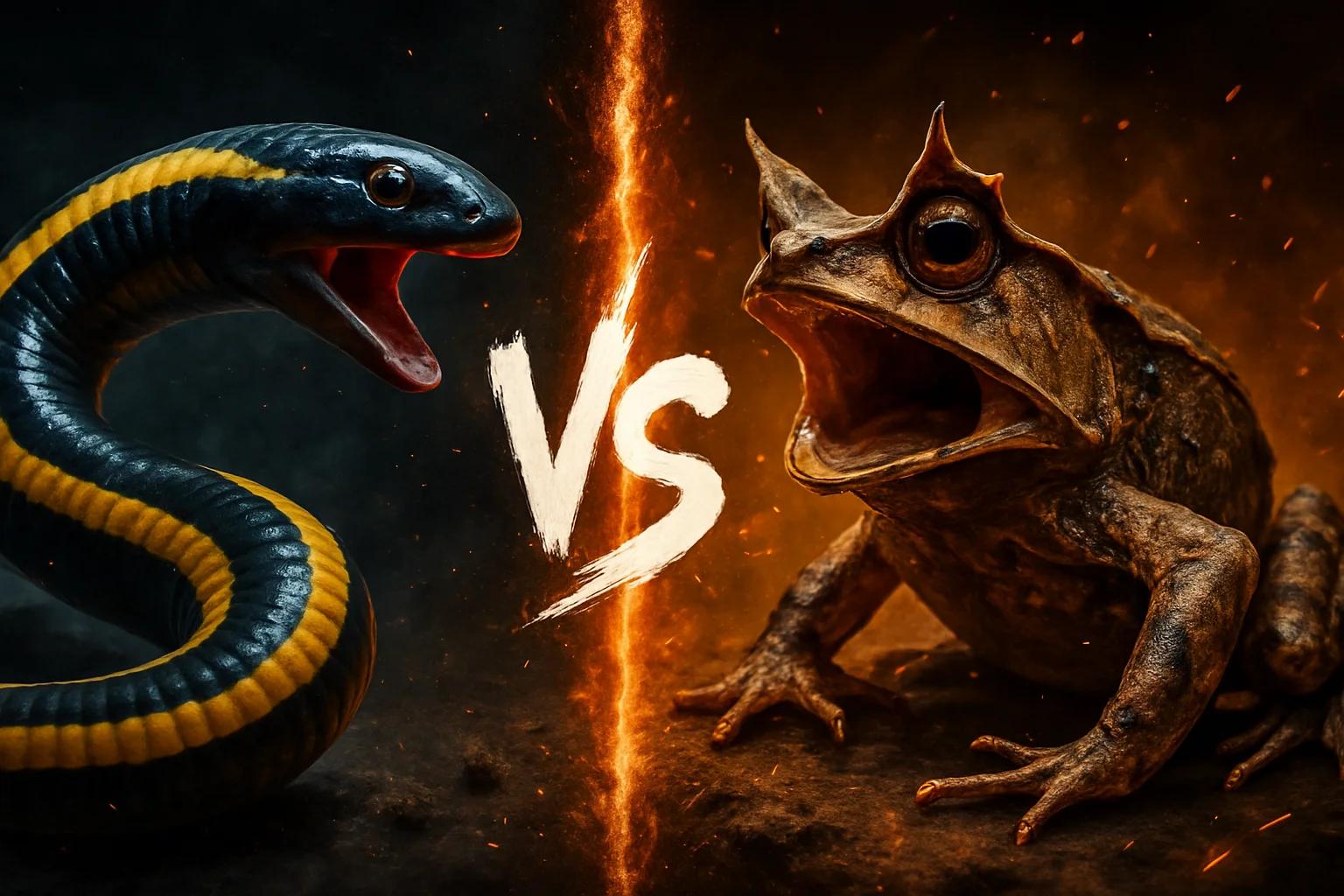 yellow-banded-caecilian-vs-malayan-horned-frog comparison image on AnimalDex