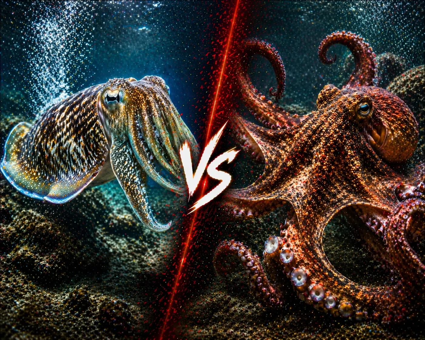 Cuttlefish vs Octopus Intelligence: Which Cephalopod Thinks Better? comparison image on AnimalDex