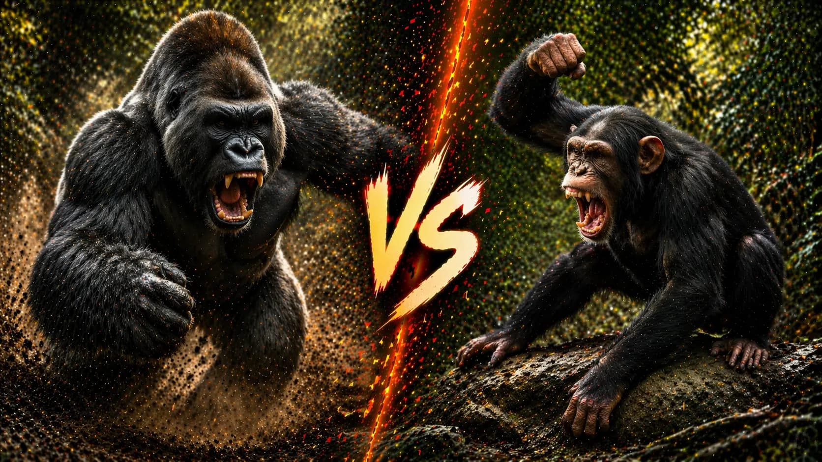 Gorilla vs Chimpanzee: Which Primate Is Stronger? comparison image on AnimalDex