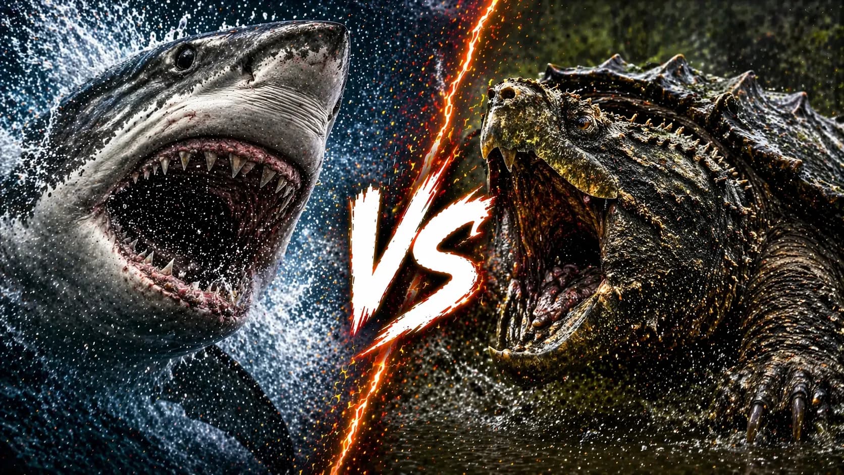 Great White Shark vs Alligator Snapping Turtle: Which Predator Has the Edge? comparison image on AnimalDex
