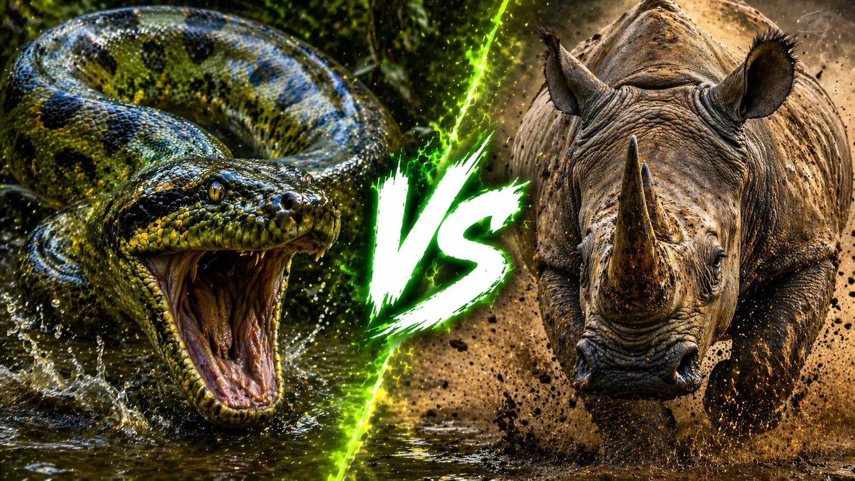Green Anaconda vs Rhino: Which Dangerous Animal Has the Edge? comparison image on AnimalDex