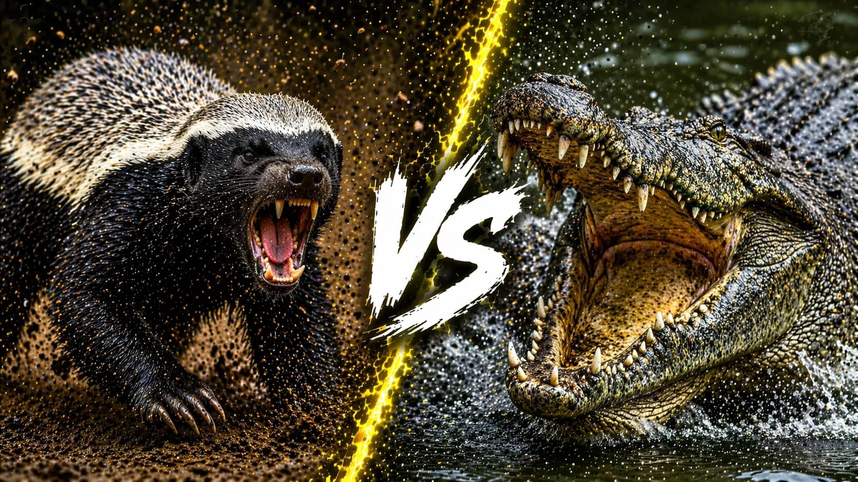 Honey Badger vs Crocodile: Which Dangerous Animal Has the Edge? comparison image on AnimalDex