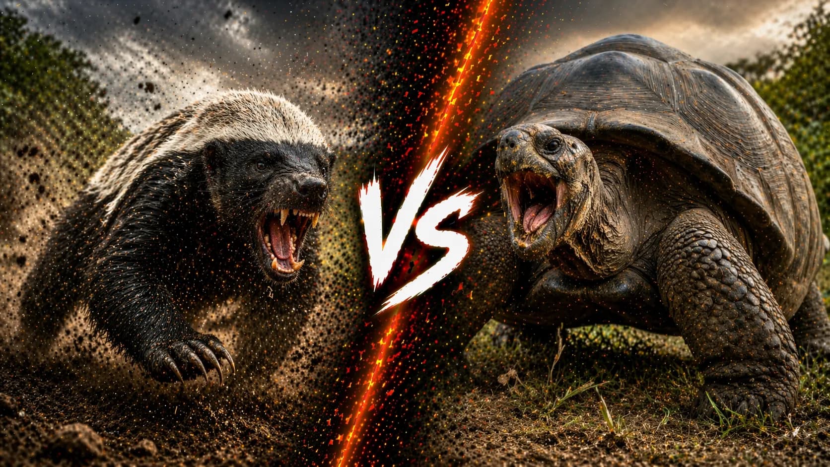 Honey Badger vs Giant Tortoise: Which Animal Has the Edge? comparison image on AnimalDex