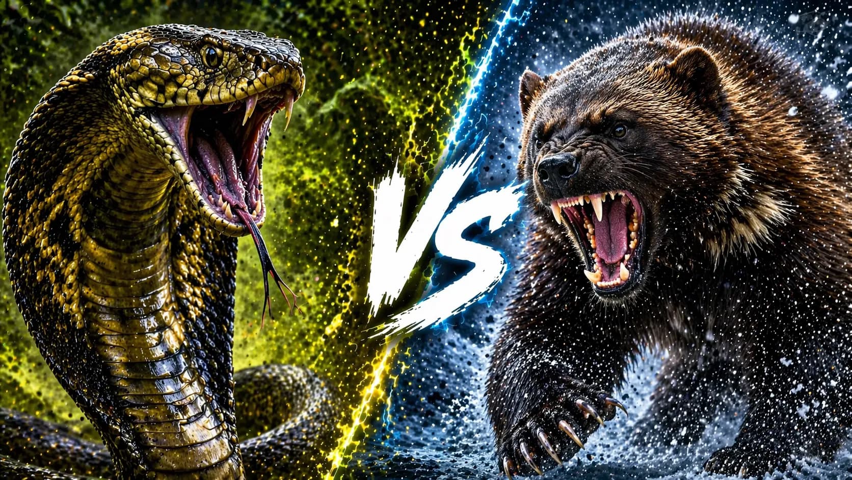 King Cobra vs Wolverine: Which Dangerous Animal Has the Edge? comparison image on AnimalDex