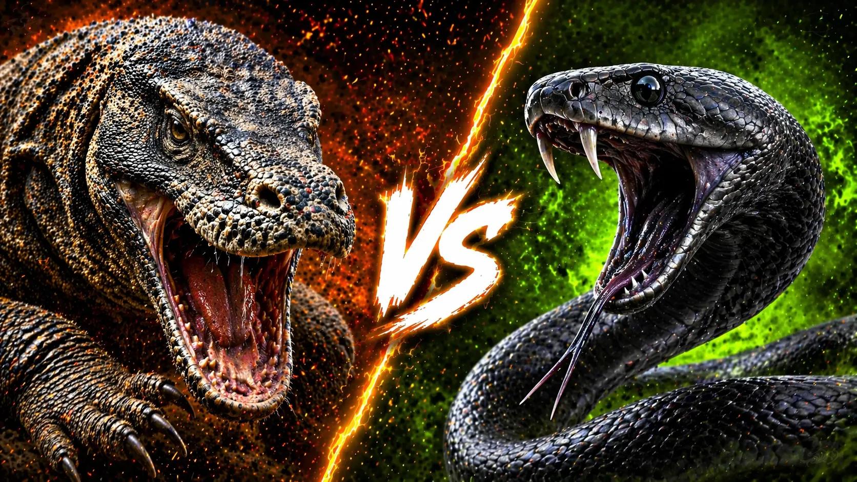 Komodo Dragon vs Black Mamba: Which Dangerous Reptile Has the Edge? comparison image on AnimalDex