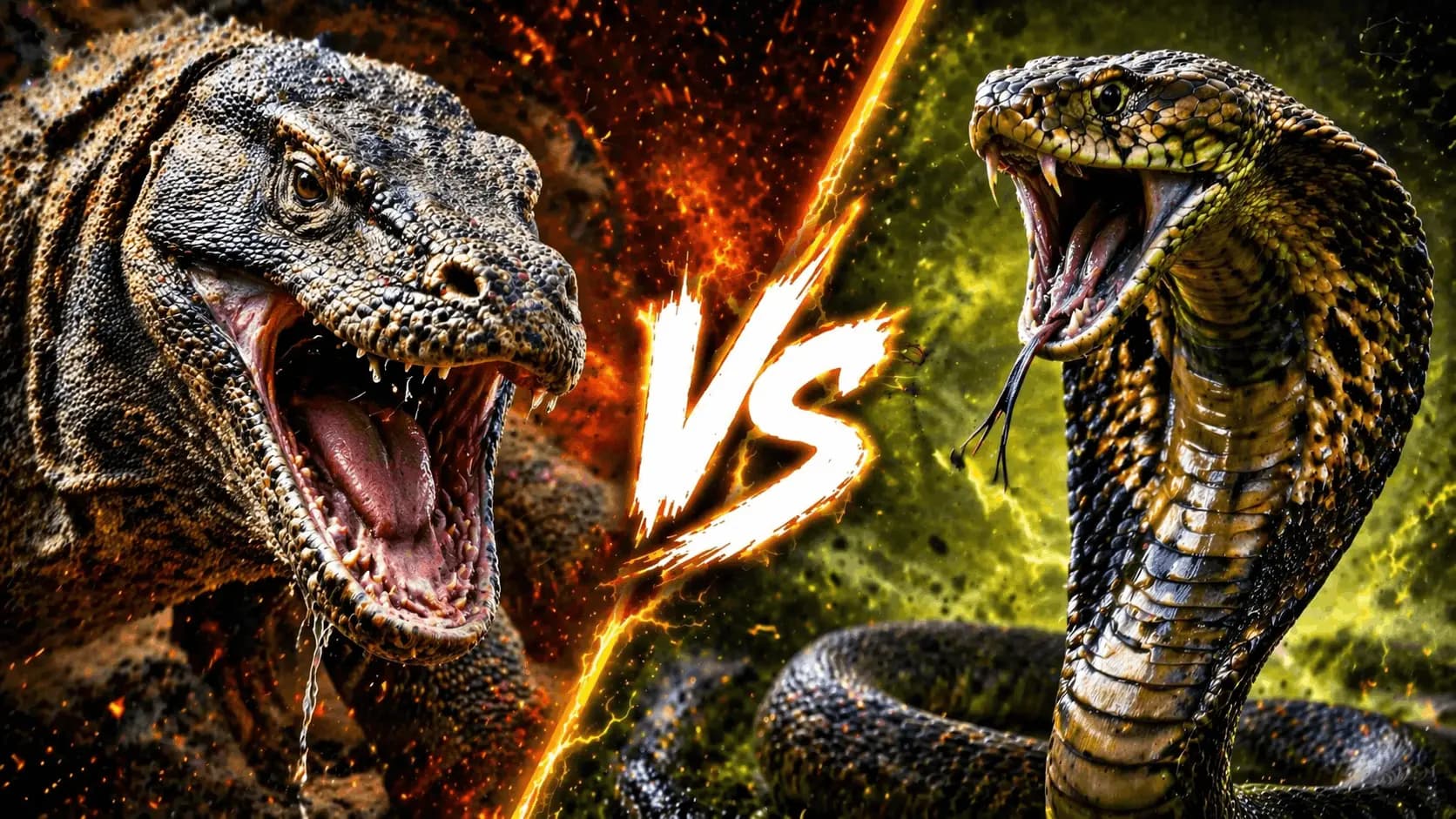 Komodo Dragon vs King Cobra: What Happens in a Real Clash? comparison image on AnimalDex