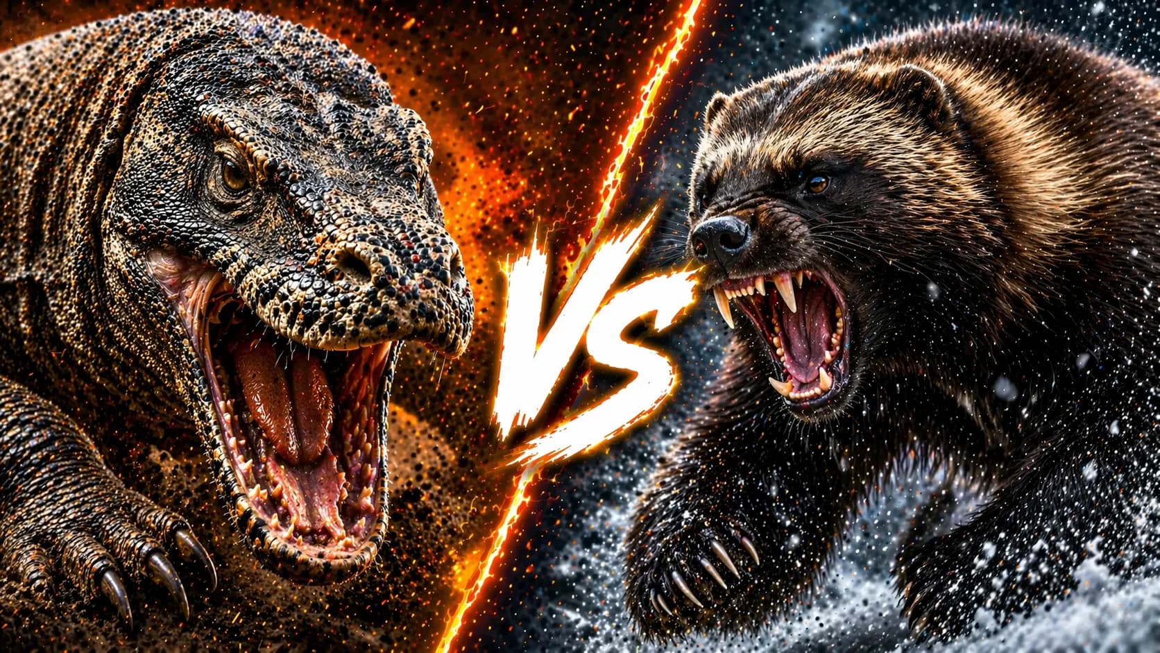 Komodo Dragon vs Wolverine: Which Dangerous Animal Has the Edge? comparison image on AnimalDex