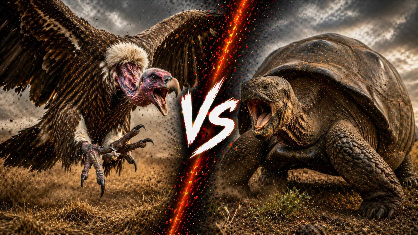 Lappet-faced Vulture vs Giant Tortoise: Which Animal Has the Edge? comparison image on AnimalDex