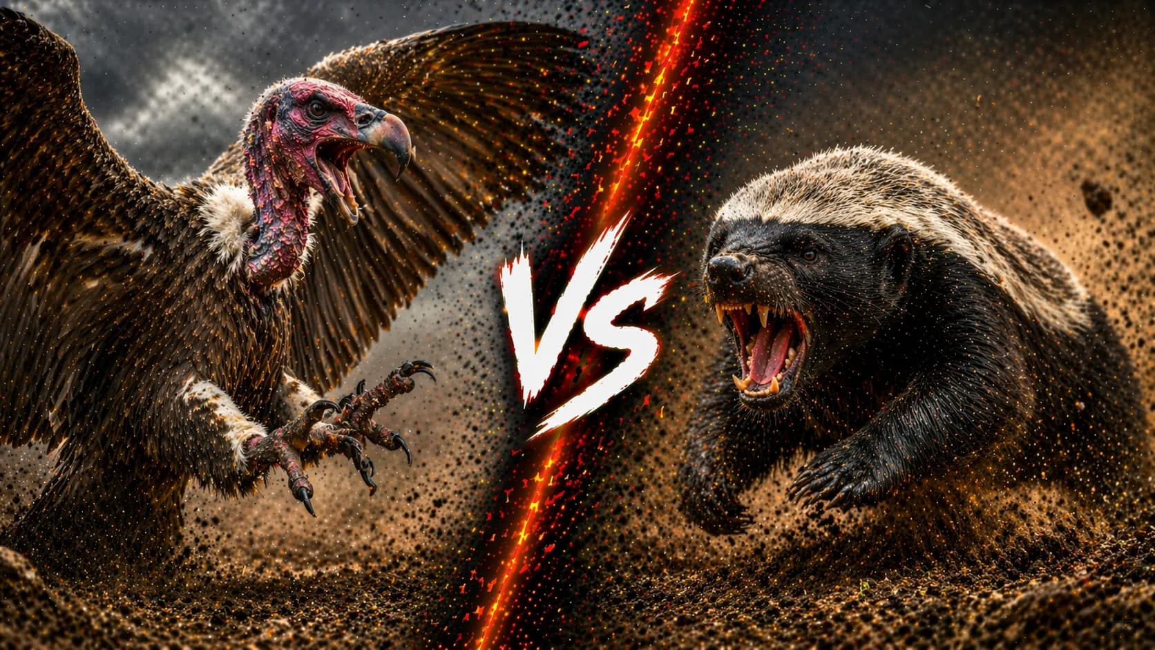 Lappet-faced Vulture vs Honey Badger: Which Animal Has the Edge? comparison image on AnimalDex