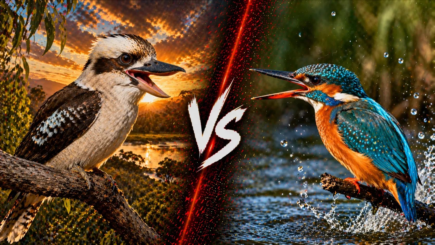 Laughing Kookaburra vs Common Kingfisher: Which Perch Hunter Has the Better Edge? comparison image on AnimalDex