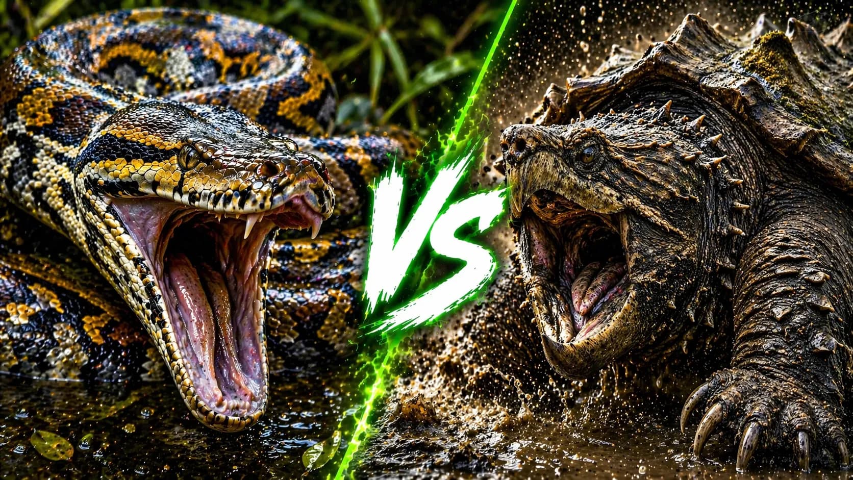 Reticulated Python vs Alligator Snapping Turtle: Which Reptile Has the Edge? comparison image on AnimalDex