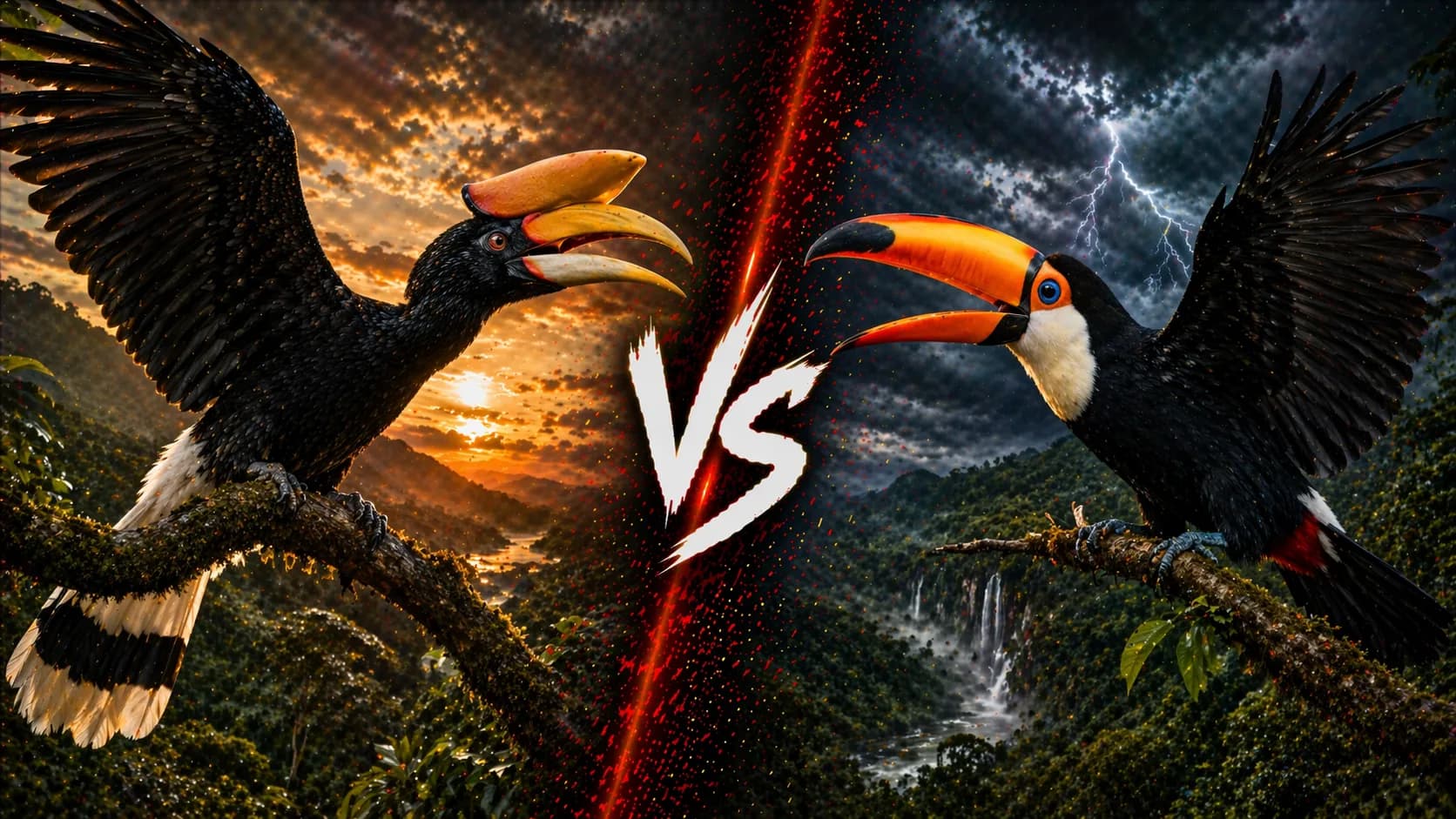 Rhinoceros Hornbill vs Toco Toucan: Which Bill Specialist Has the Edge? comparison image on AnimalDex