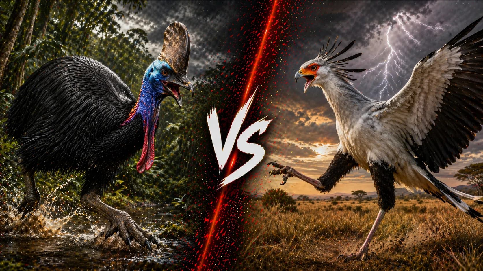 Southern Cassowary vs Secretary Bird: Which Ground Bird Wins the Clash? comparison image on AnimalDex