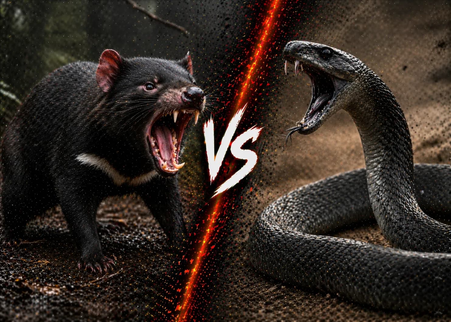 Tasmanian Devil vs Black Mamba: Which Animal Has the Edge? comparison image on AnimalDex
