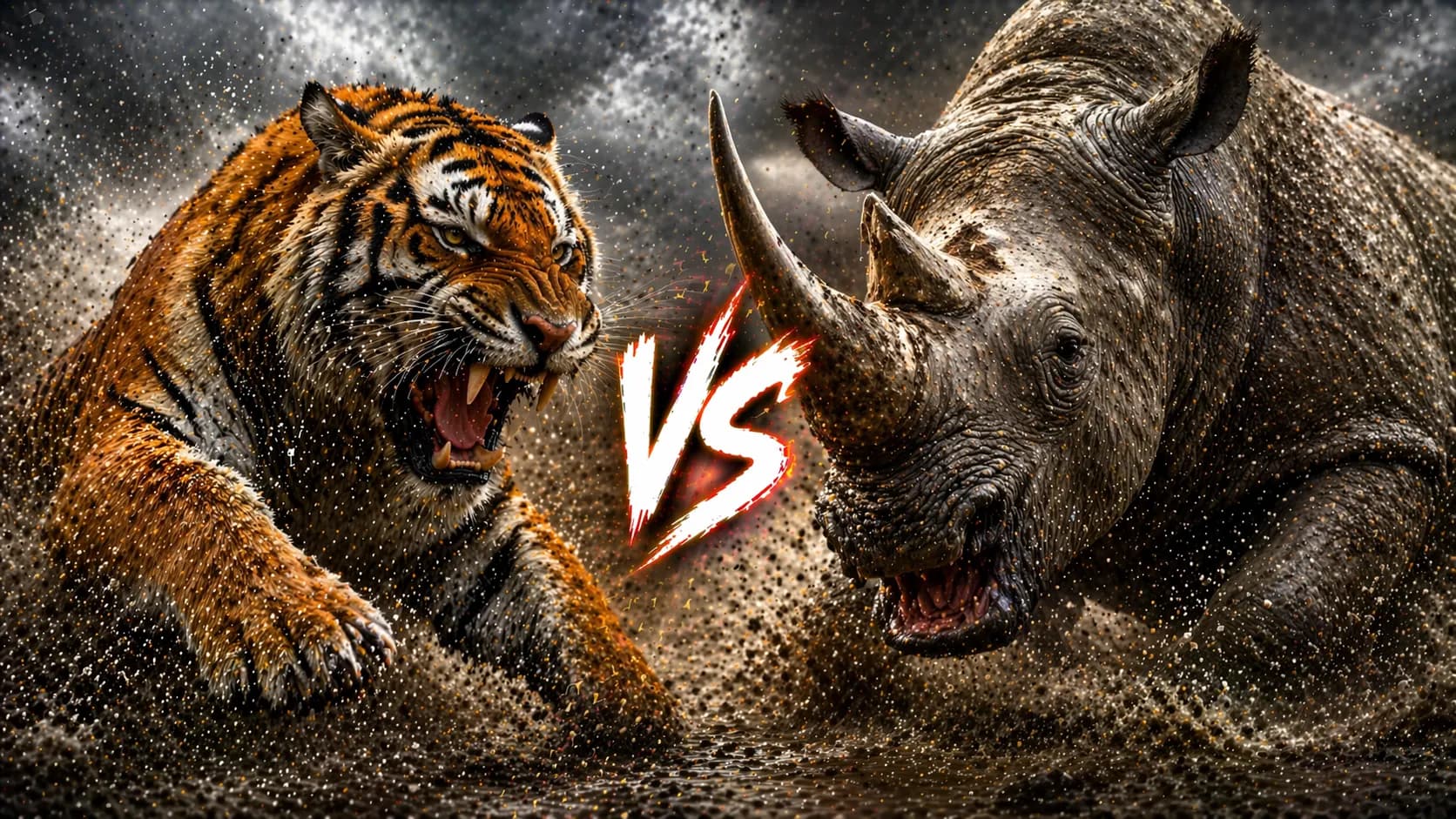 Tiger vs Rhino: Which Heavy Animal Has the Edge? comparison image on AnimalDex