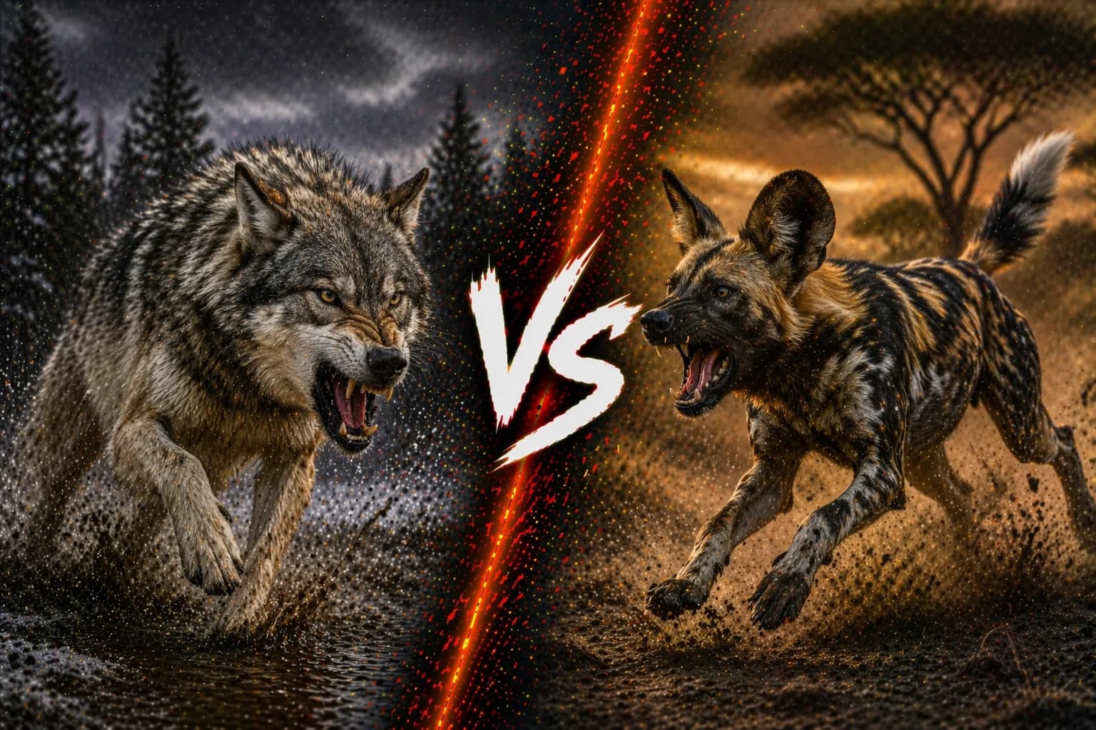 Wolf vs African Wild Dog: Which Pack Hunter Has the Better Edge? comparison image on AnimalDex